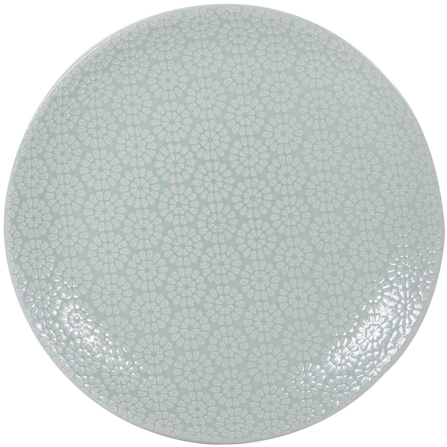 12 Piece Geometric Blossom Dinner Set - Sage Image 1