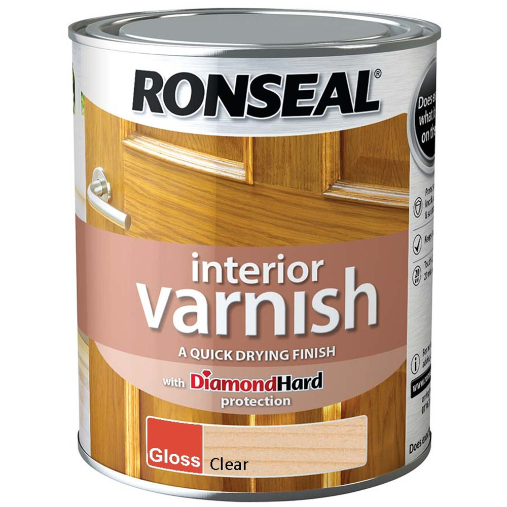 Ronseal Diamond Hard Clear Gloss Varnish 750ml Image