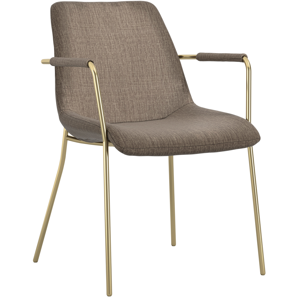 LPD Home Carlo Taupe and Gold and Arms Dining Chair Set of 2 Image 2