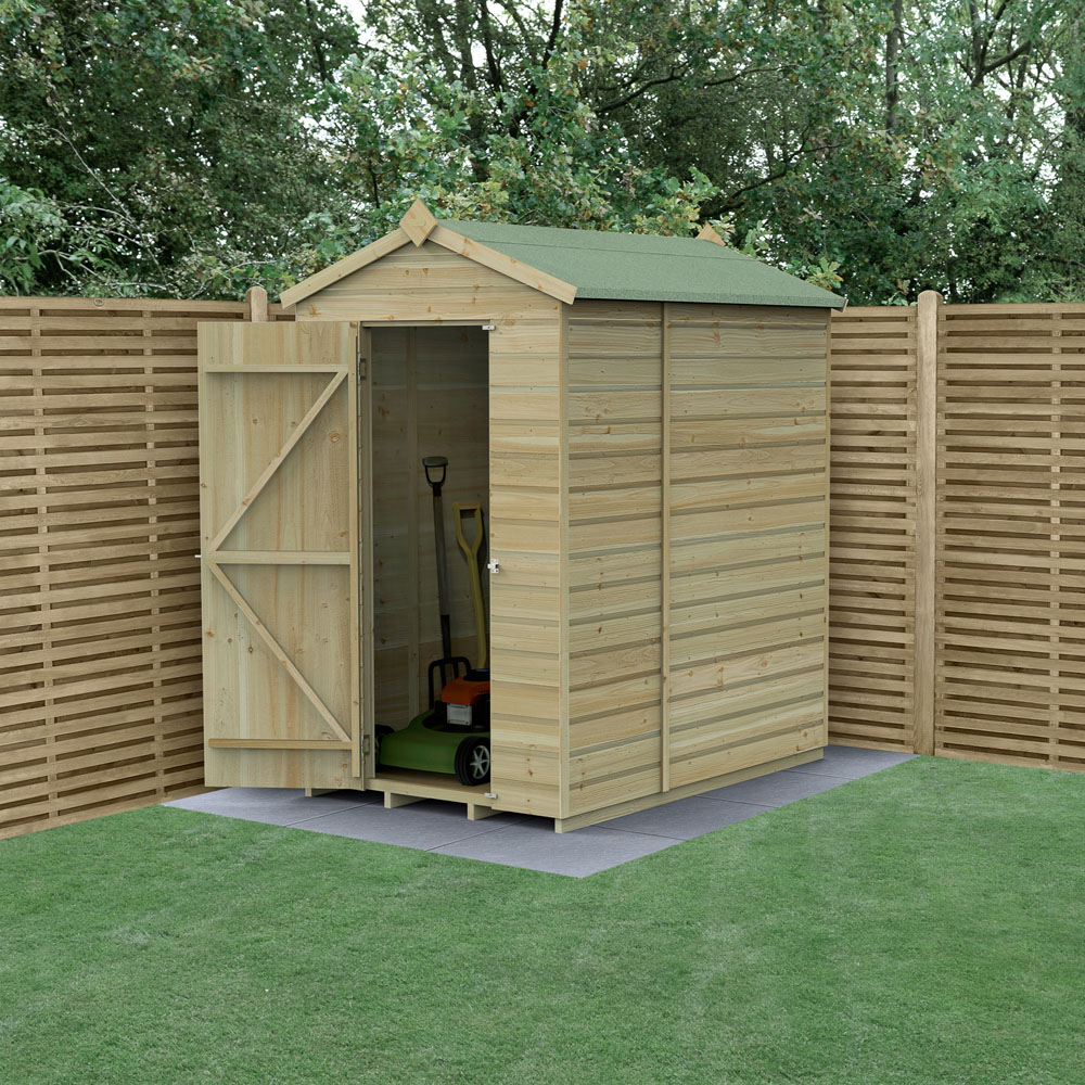 Forest Garden Beckwood 4 x 6ft Single Door Shiplap Apex Shed Image 2