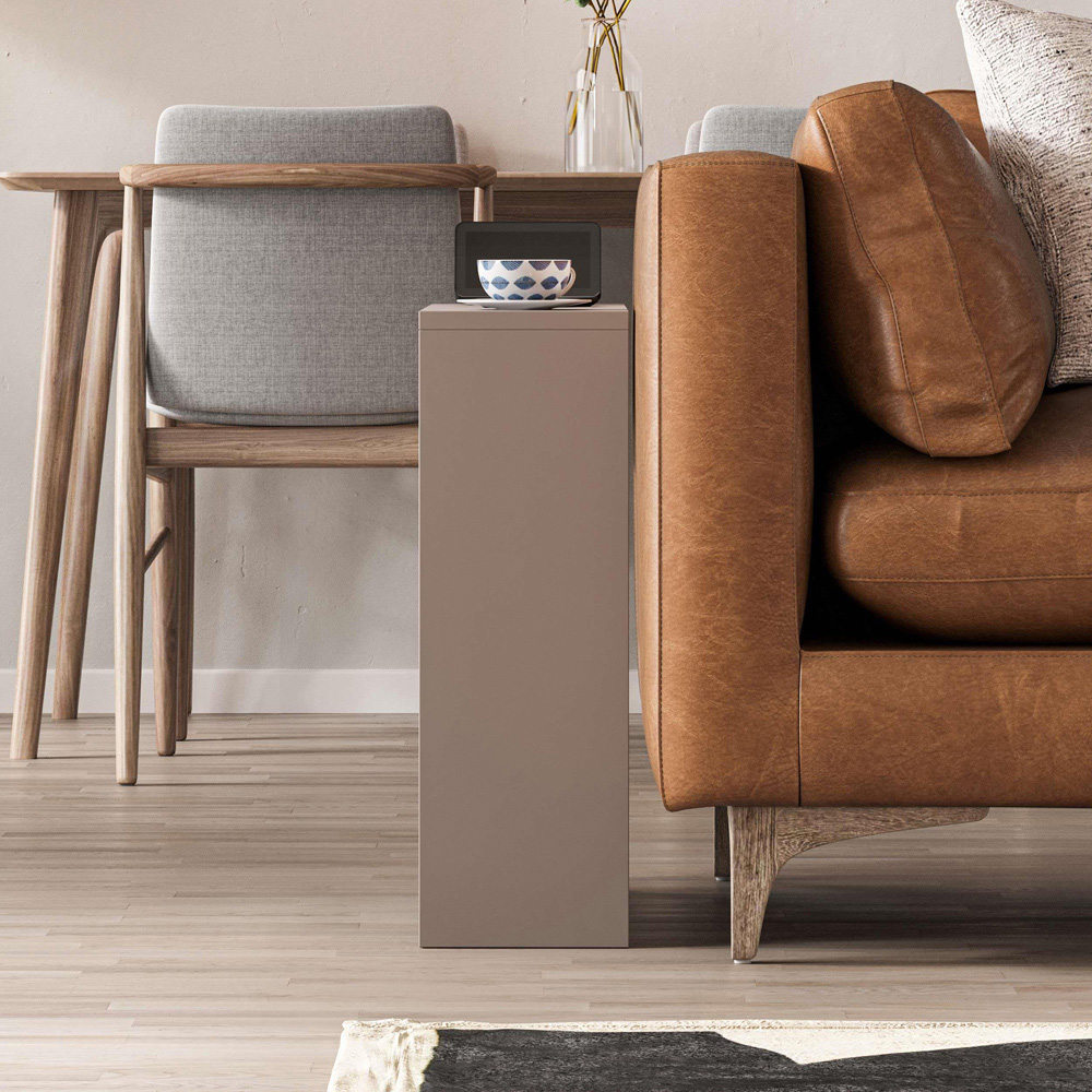 Decortie Simpi Single Shelf Mocha Grey Modern Side End Table Image 4