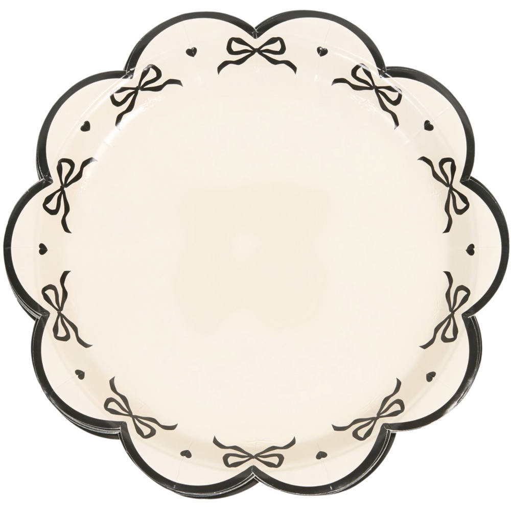 Pack of 10 Bow Paper Plates Image 3