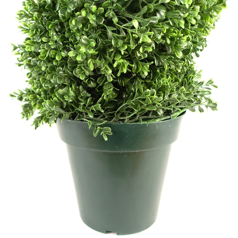 Leaf Boxwood Spiral Artificial Tree in Pot 4.1ft 2 Pack Image 2