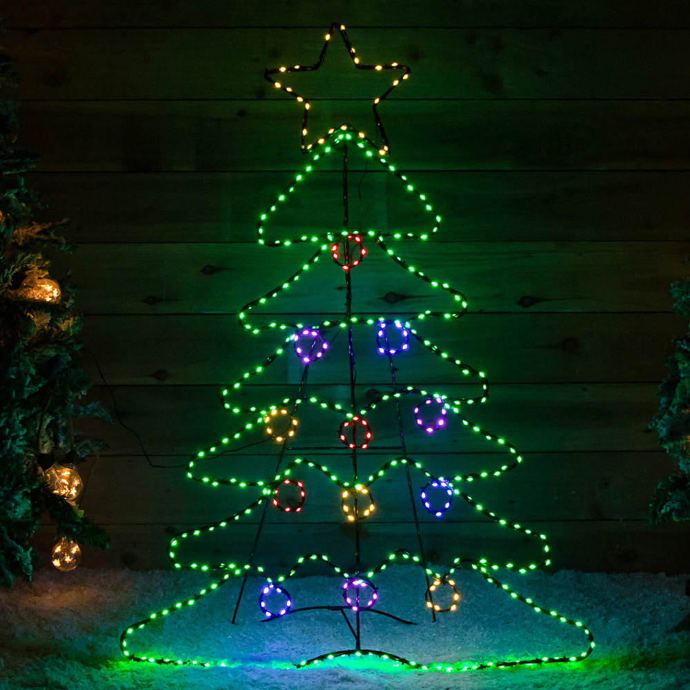 Samuel Alexander 385 Multicolour LED Light Up Standing Christmas Tree 4ft Image 1