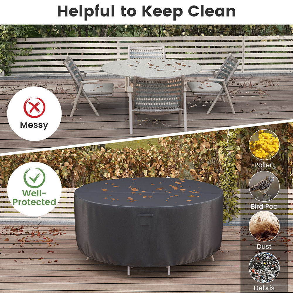Costway Black Small Round Patio Furniture Cover Image 5