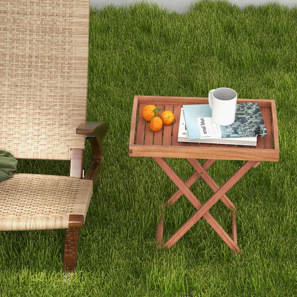 Costway Slatted Top Folding Side Table Image 5