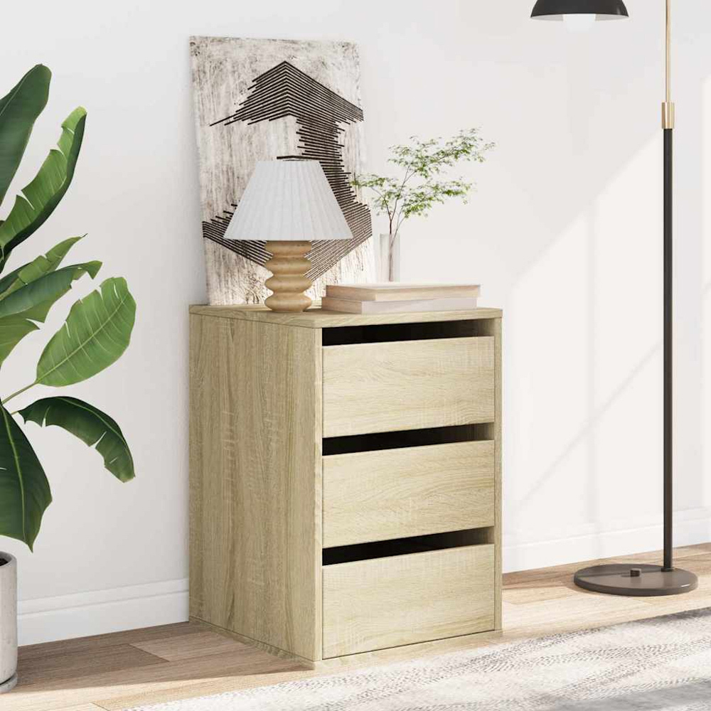 vidaXL 3 Drawer Sonoma Oak Chest of Drawers Image 8