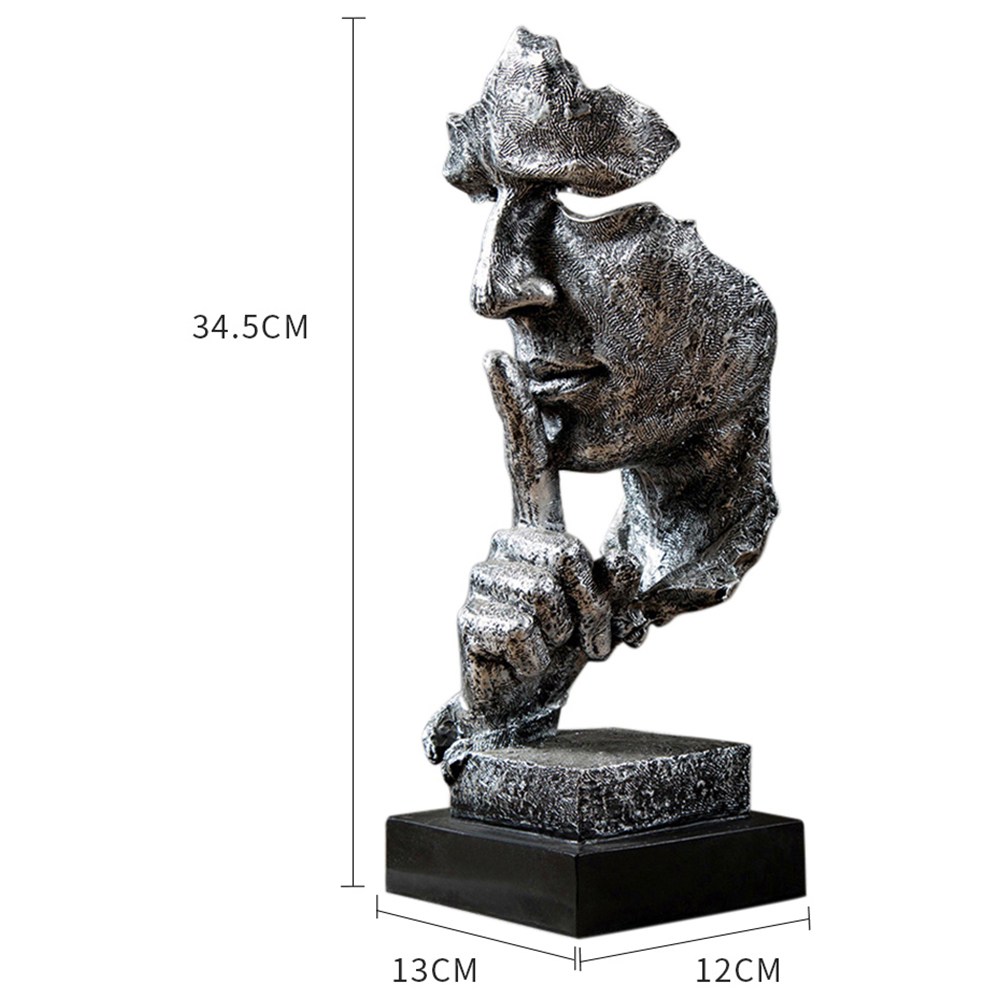 Living and Home Creative Silence is Golden Figurine Tabletop Decor Image 7