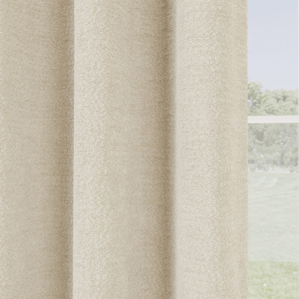 Enhanced Living Royale Cream Boucle Thermal Darkening Eyelet Curtains 168 x 137cm Image 3