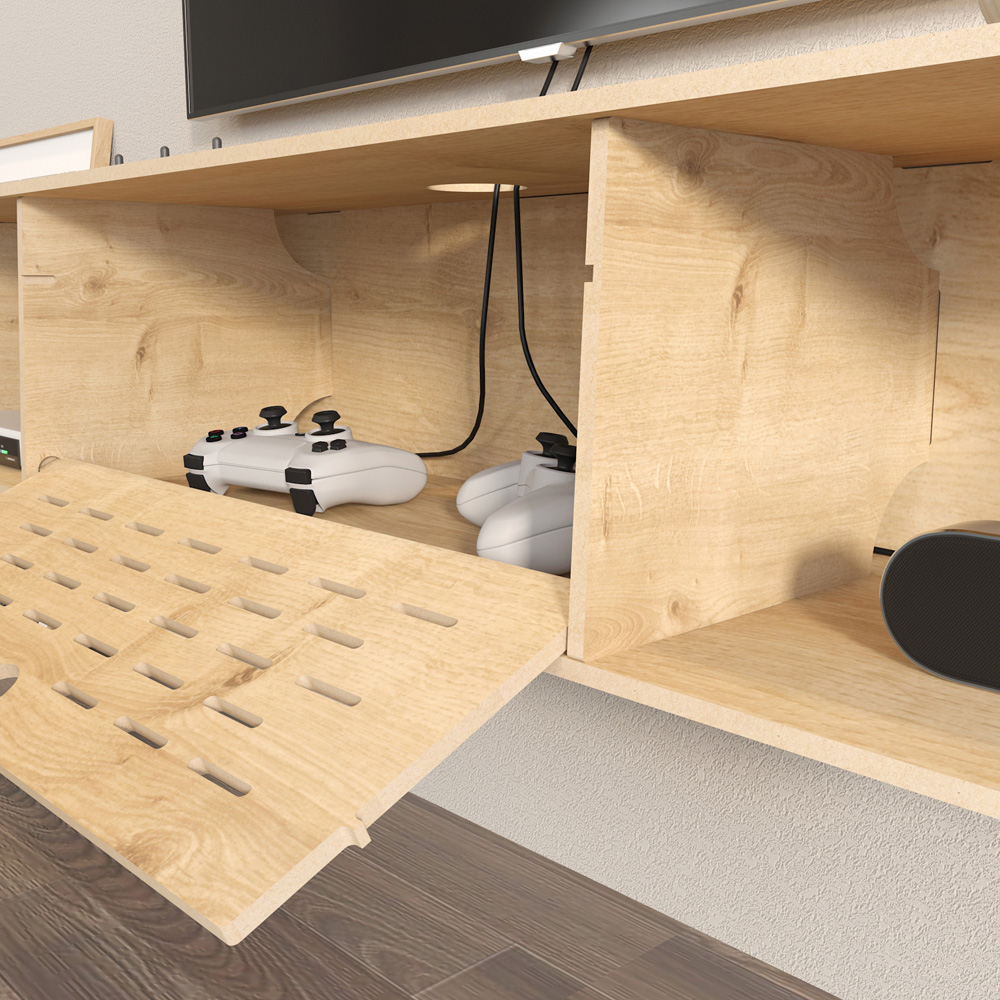 Decorotika Sima Single Door 2 Shelf MDF TV Unit Image 8