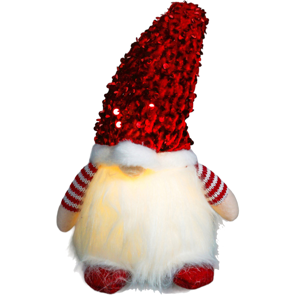 Xmas Haus Red Sparkly Light Up Festive Gonk Decoration Image 1