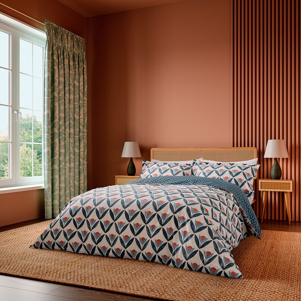 Scion Tulip Trellis Single Navy Duvet Set Image 6