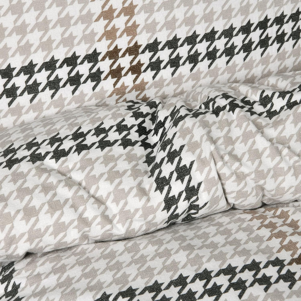 Smart Living King Size Natural Houndstooth Check Duvet Set Image 6