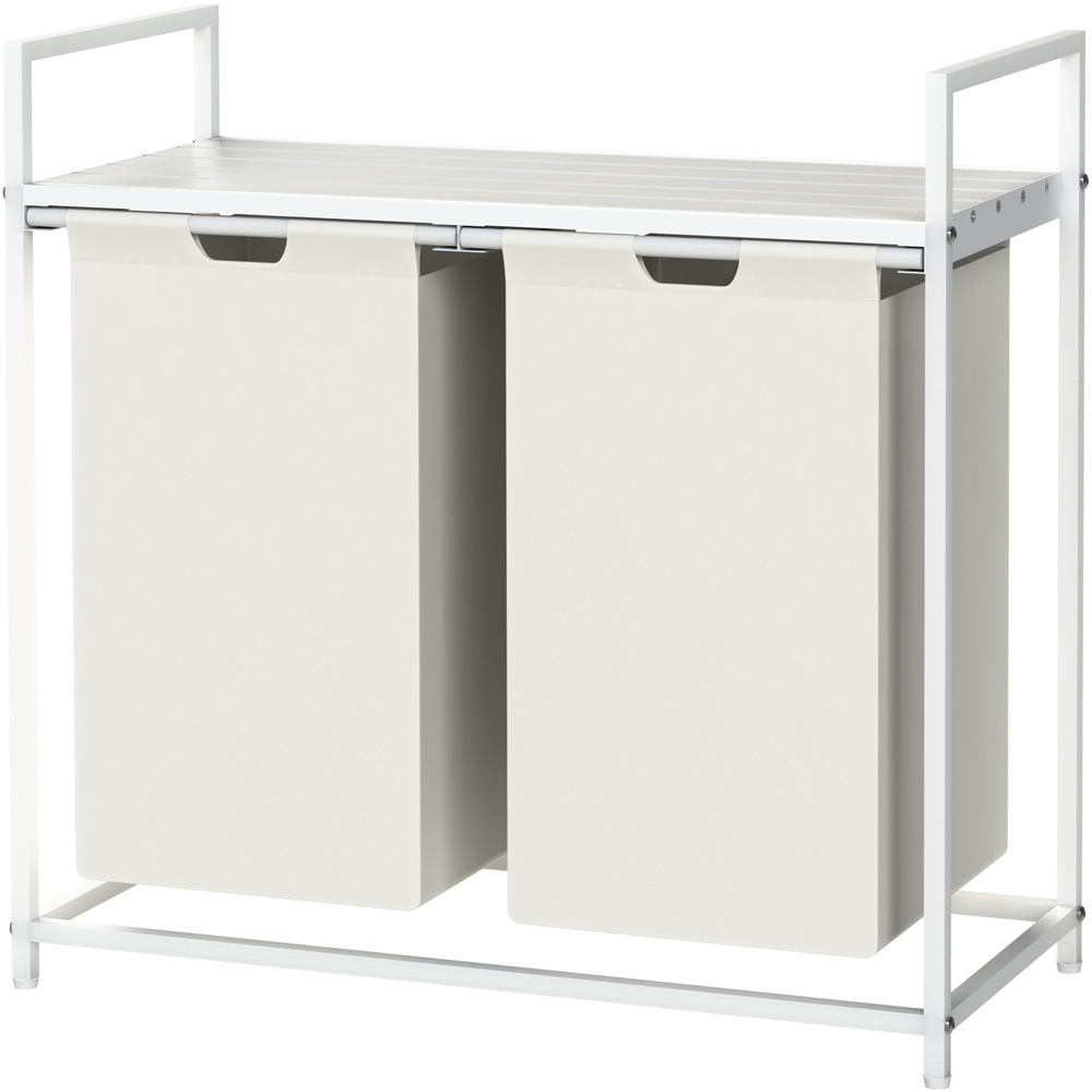 Neo Single Shelf White Double Laundry Hamper Image 1