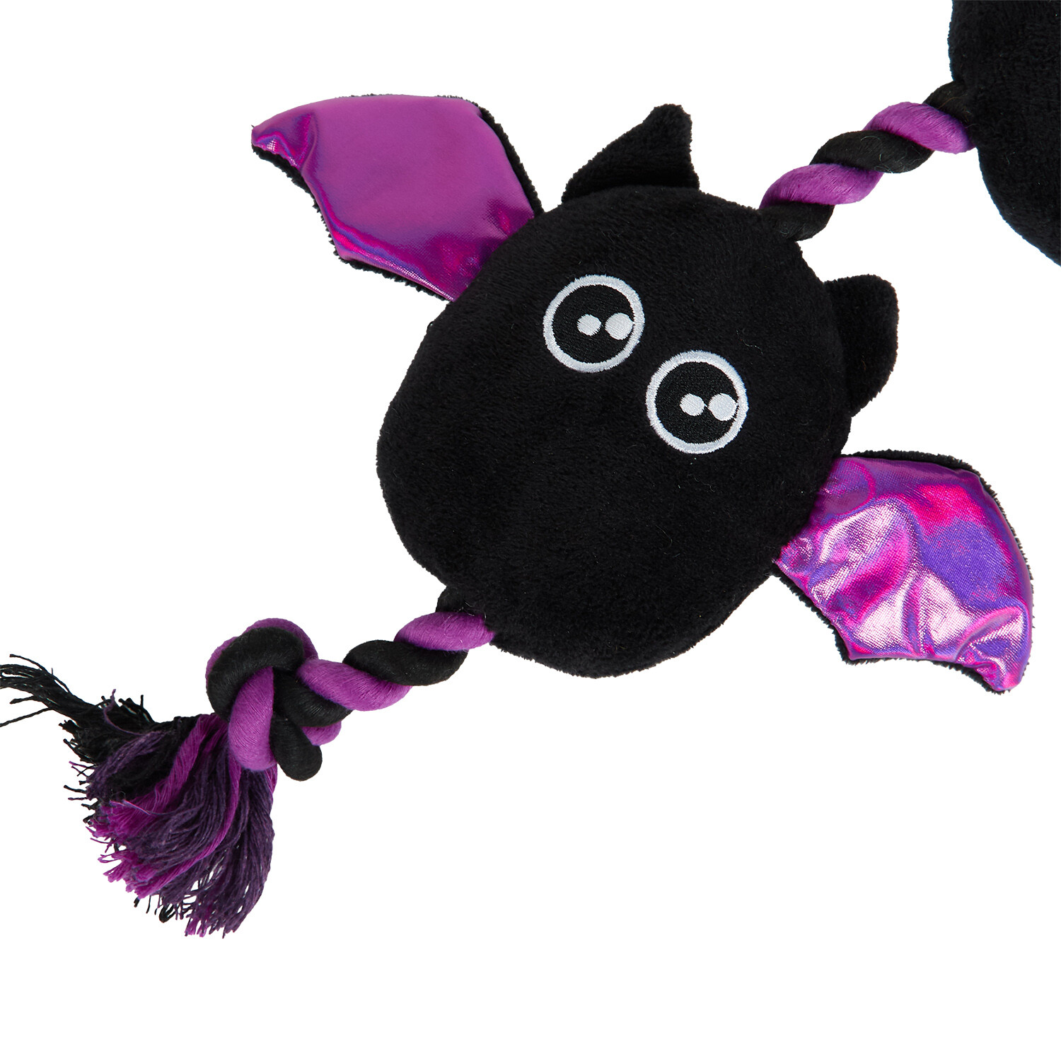 Rope Bats Squeaky Dog Toy Black Image 3