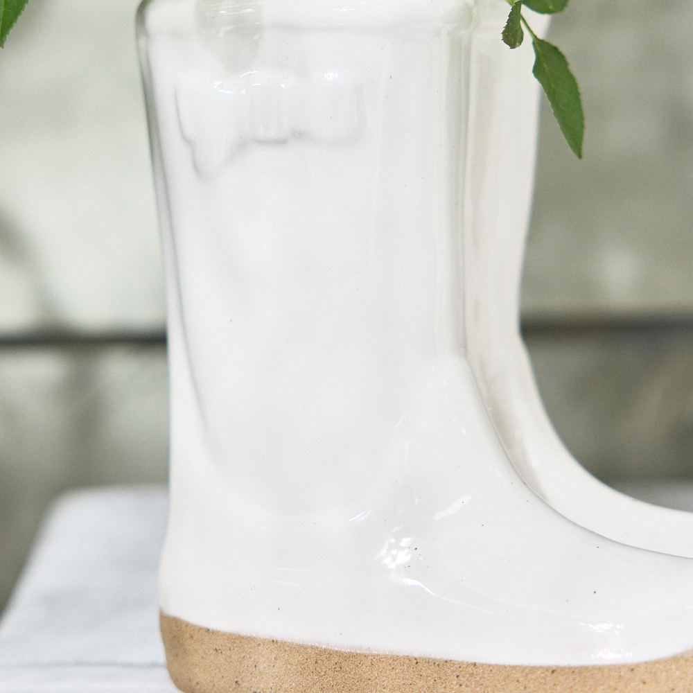 Dibor White Double Wellington Planter 17cm Image 3