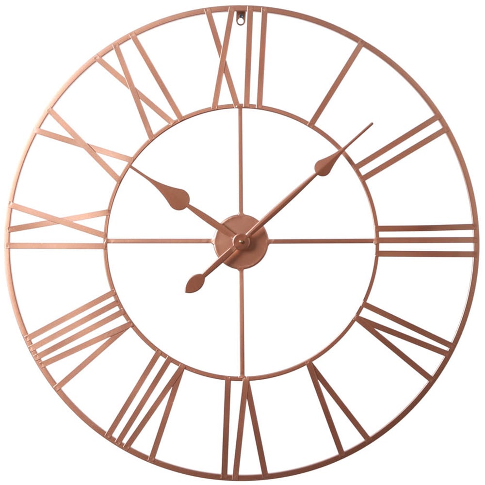 EOS Copper Skeleton Wall Clock with Roman Numerals 80cm Image 1
