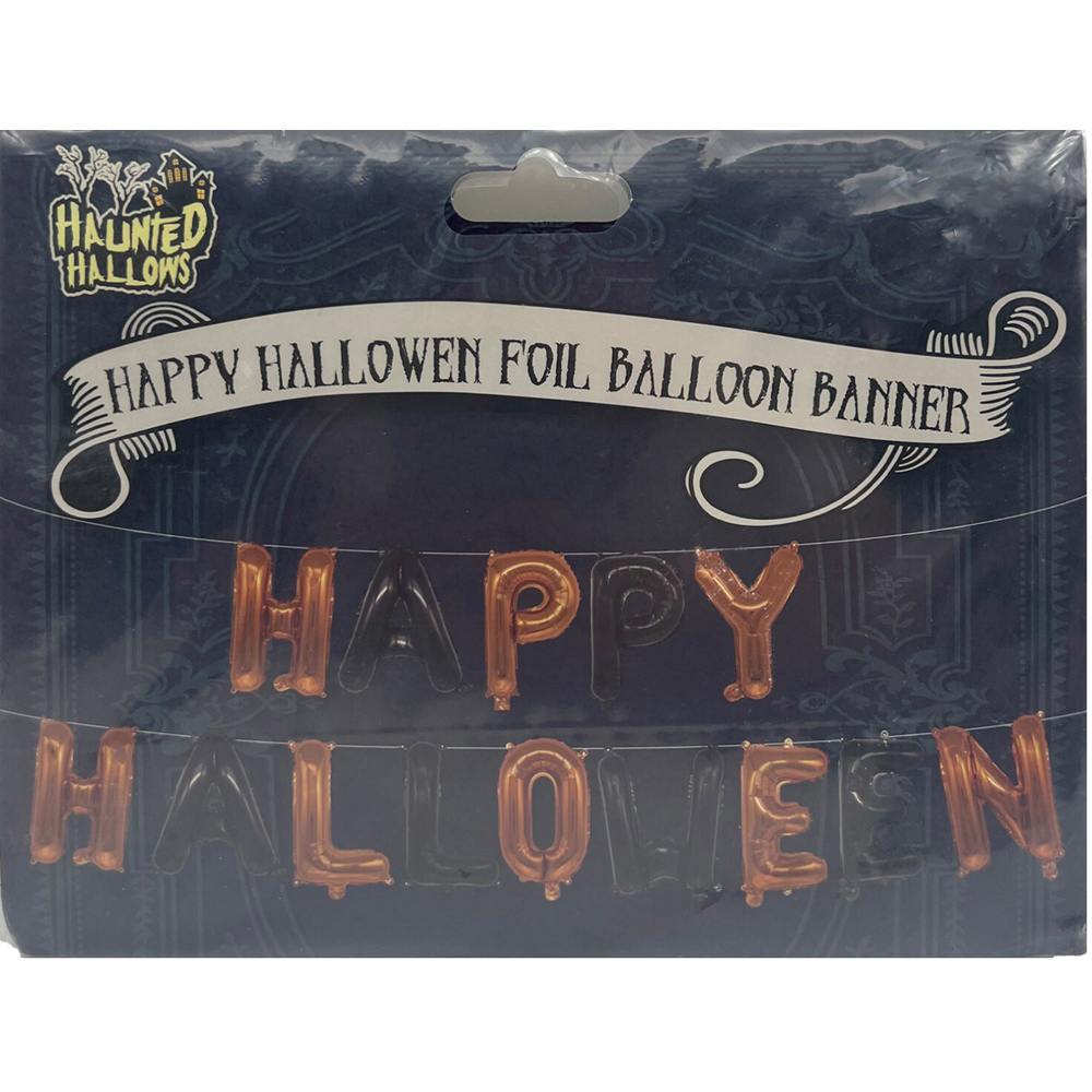 Happy Hallowen Foil Balloon Banner Image 2