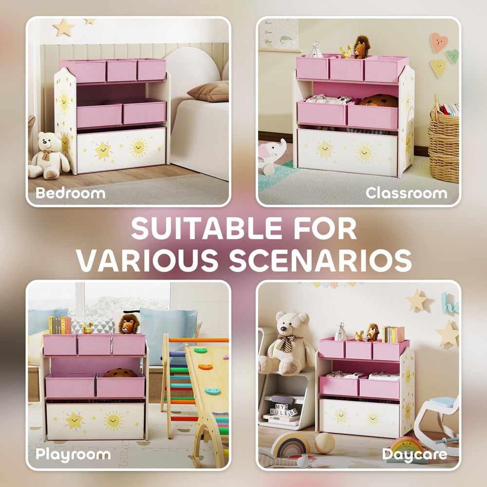 AIYAPLAY 3 Tier Pink Kids Storage Shelf Image 7