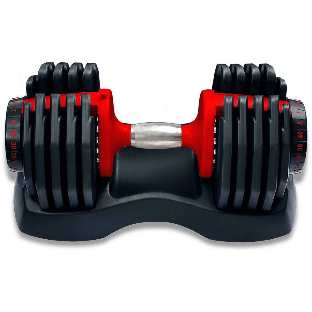 Strongology Urban40 Home Fitness Black and Red Adjustable Dumbbell 5kg to 40kg Image 3