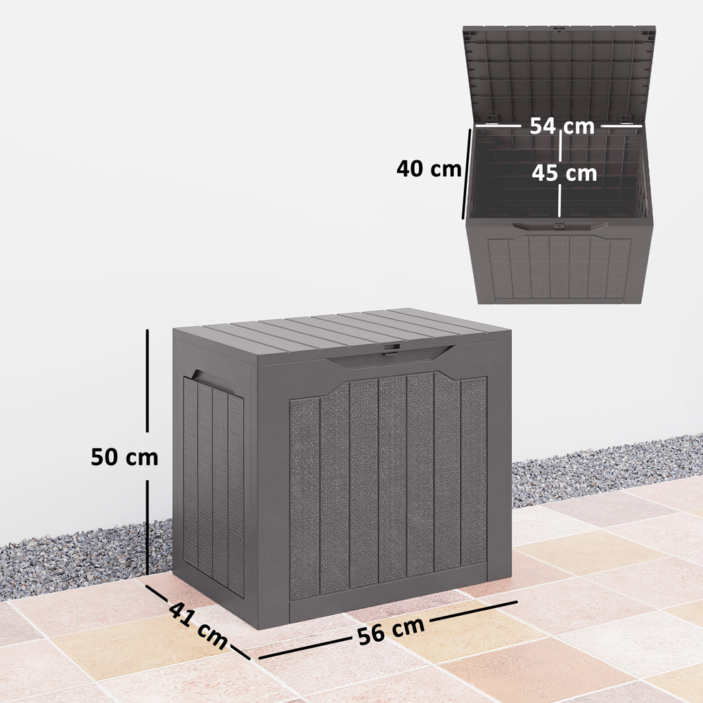 Outsunny 93L Brown Plastic Garden Storage Box Image 9