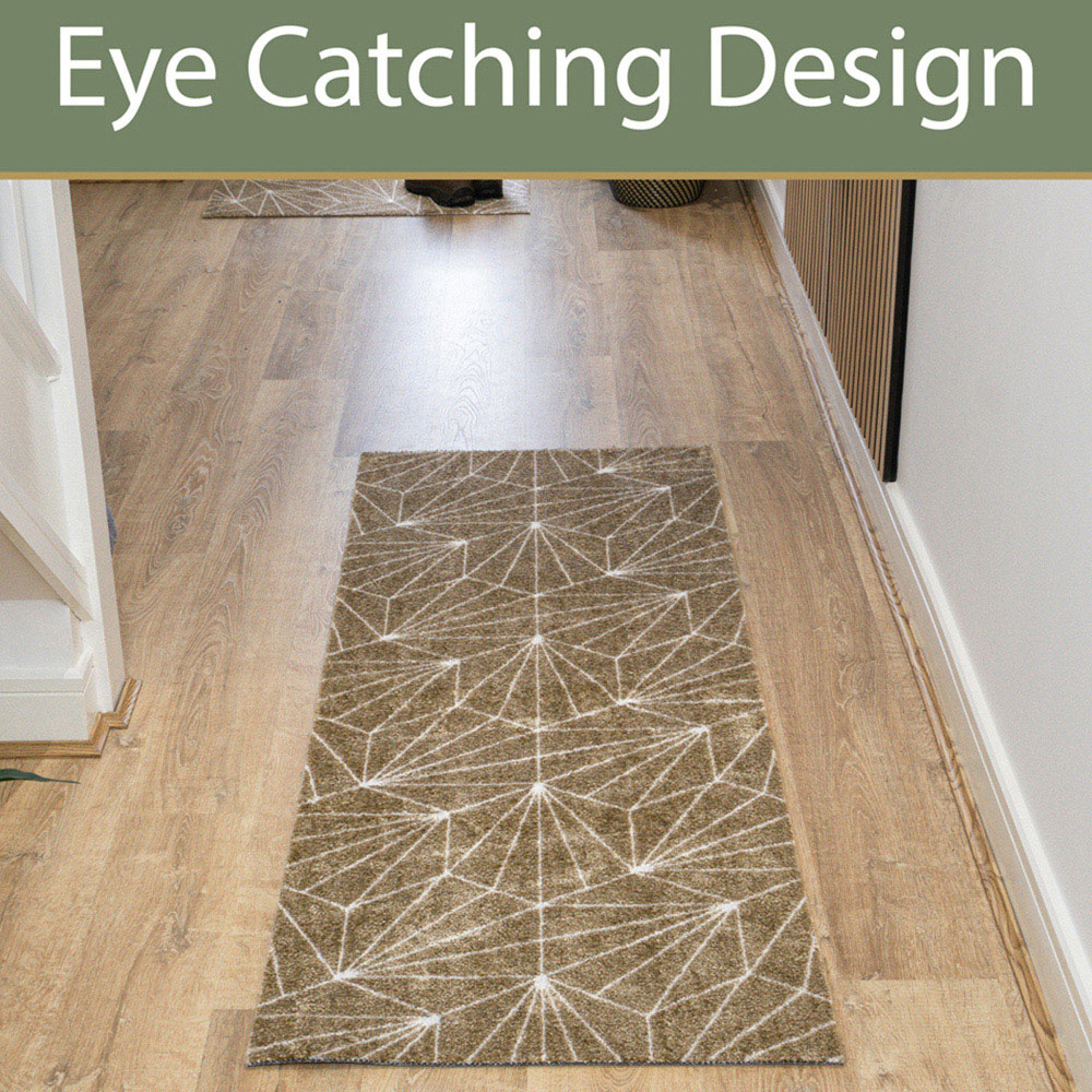 JVL Mega Brown Geo Latex Backed Door Runner 57 x 150cm Image 7