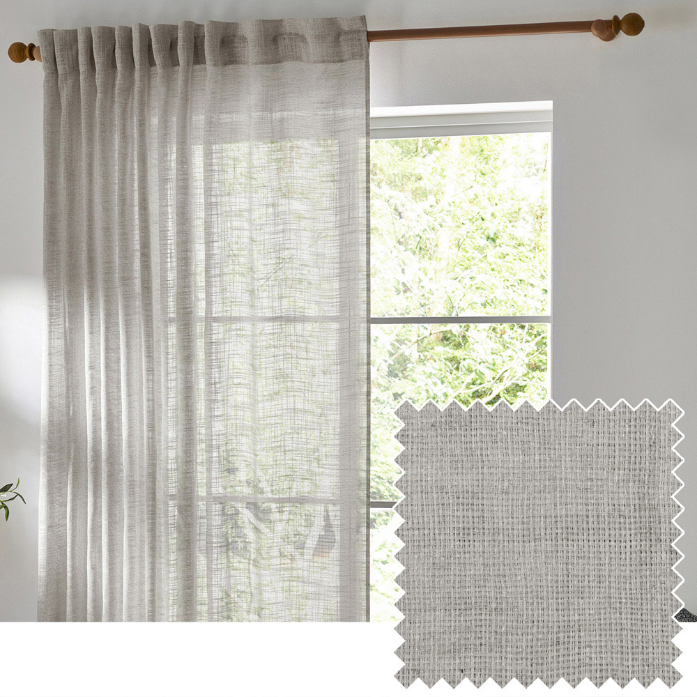 Yard Cirrus Sheer Tab Top Grey Curtain Panel 140 x 250cm Image 6