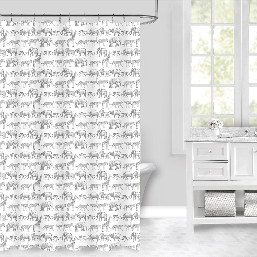 Mono Safari Shower Curtain Image 1