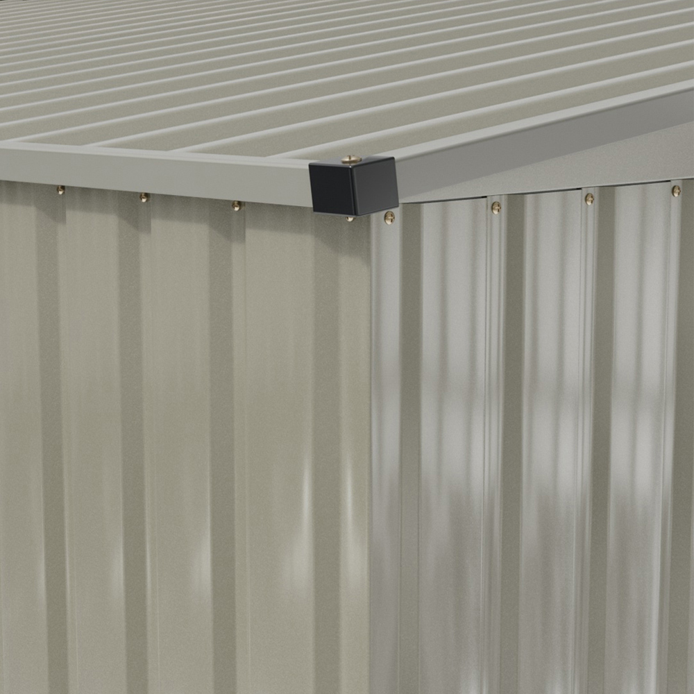 Living and Home 8 x 8ft Grey Metal Apex Garden Storage Shed with Foundation Image 6