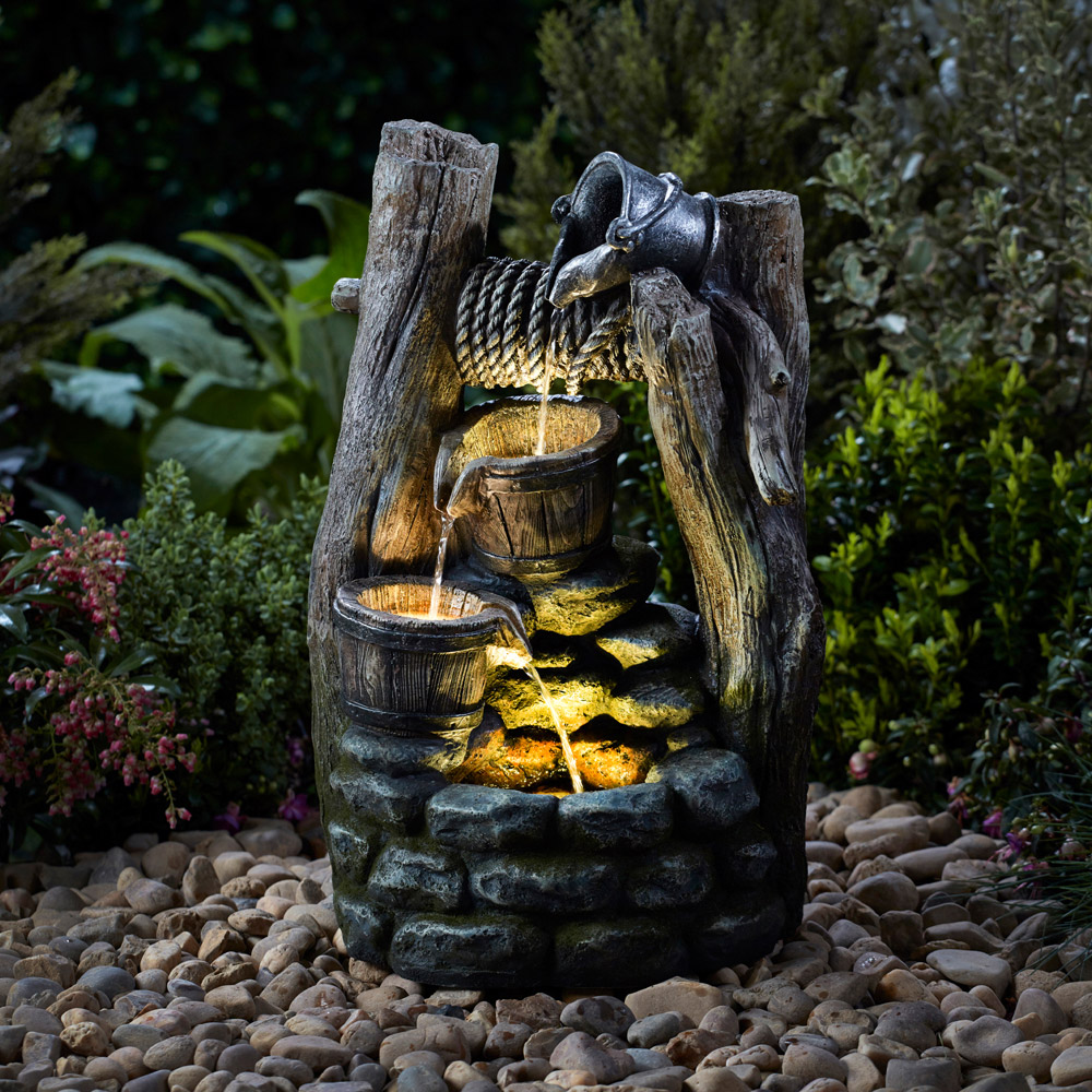 Garden Gear Double Bucket Wishing Well Water Feature Image 3