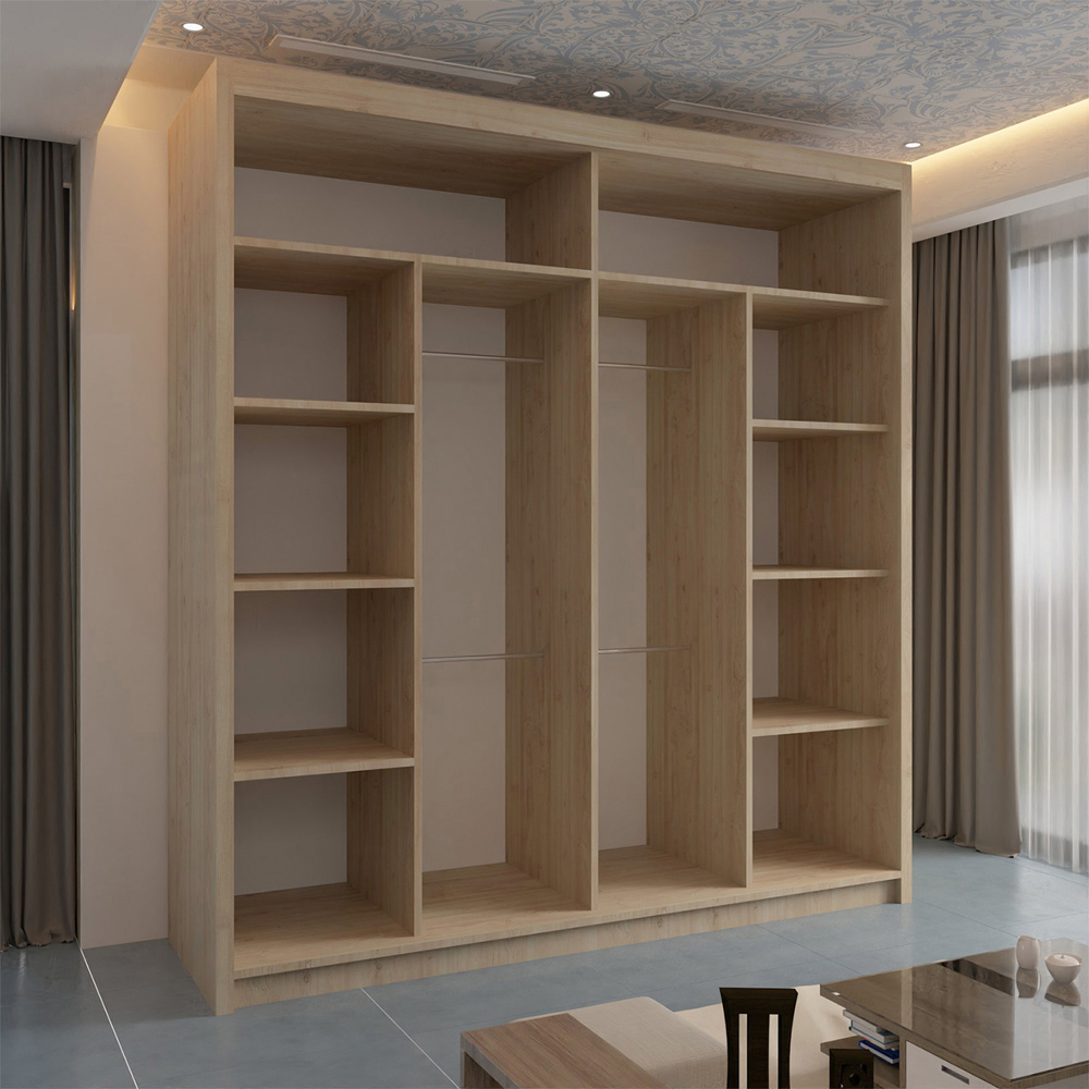 Sliding Wardrobes 4U Batumi 2 Door Oak Wide Curved Mirrored Wardrobe 203cm Image 3