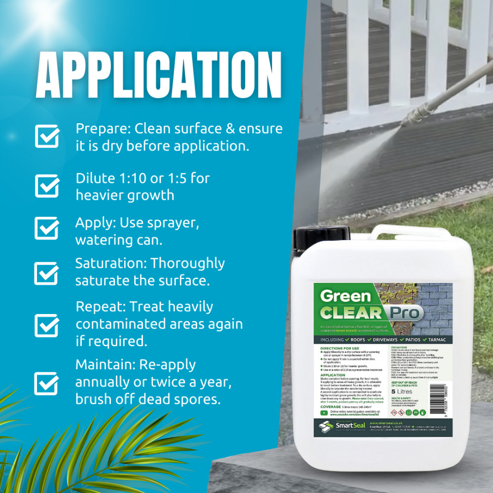 SmartSeal Green Clear Pro Lichen and Algae Killer 5L 2 Pack Image 7