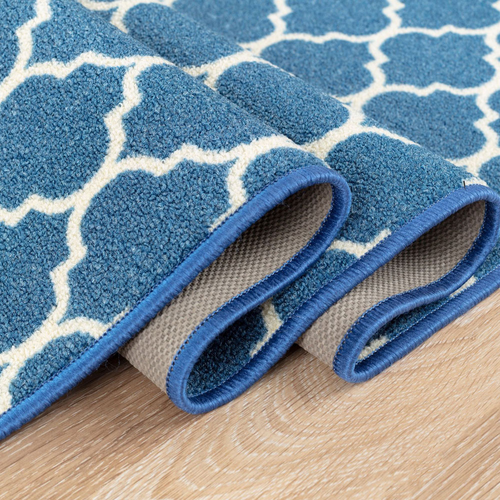 Smart Living Trellis Blue and Cream Gel Back Non-Slip Door Mat 40 x 60cm Image 4