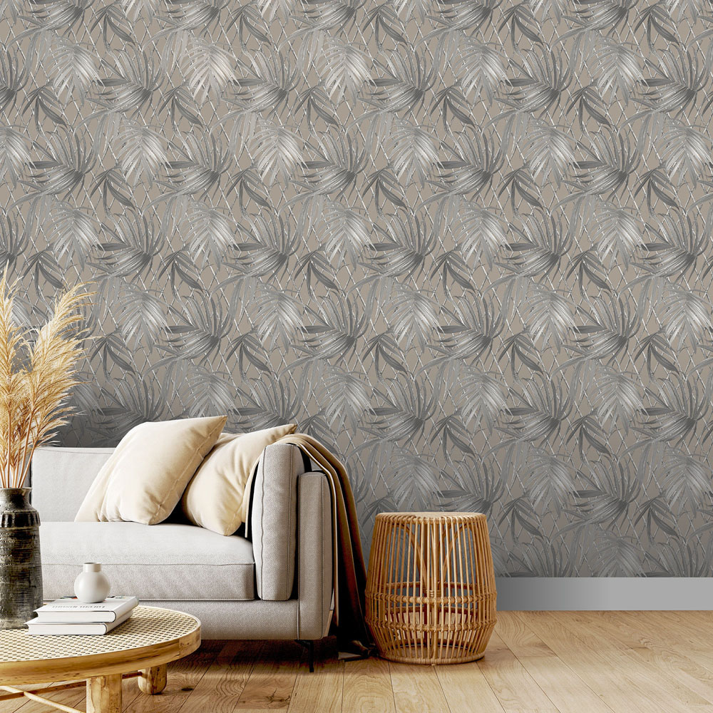 Rasch Paradise Palm Taupe Wallpaper Image 4