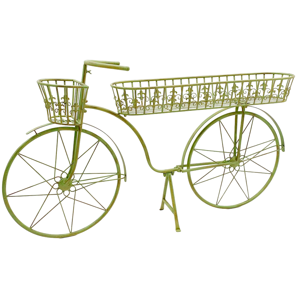 Acacia Home Leaf Green Metal Bicycle Planter 138cm Image 1