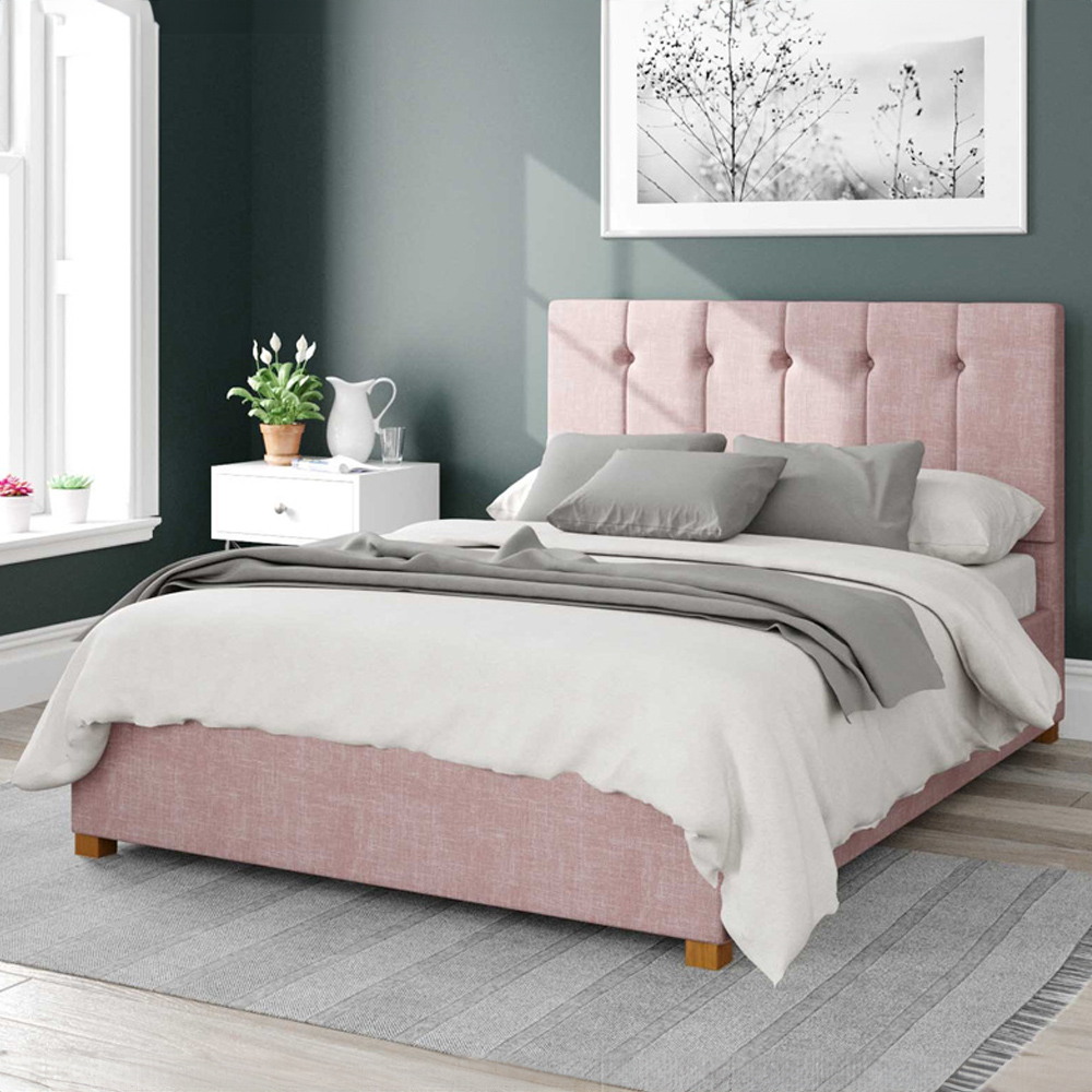 Aspire Hepburn Super King Tea Rose Pure Pastel Cotton Ottoman Bed Image 1