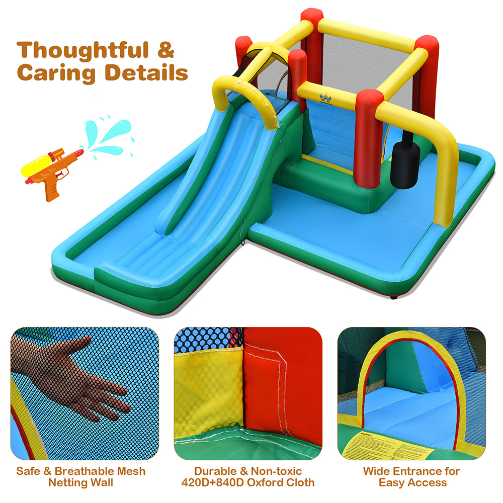 Costway Inflatable Water Slide Kids Jumping Bounce House with Slide Image 7