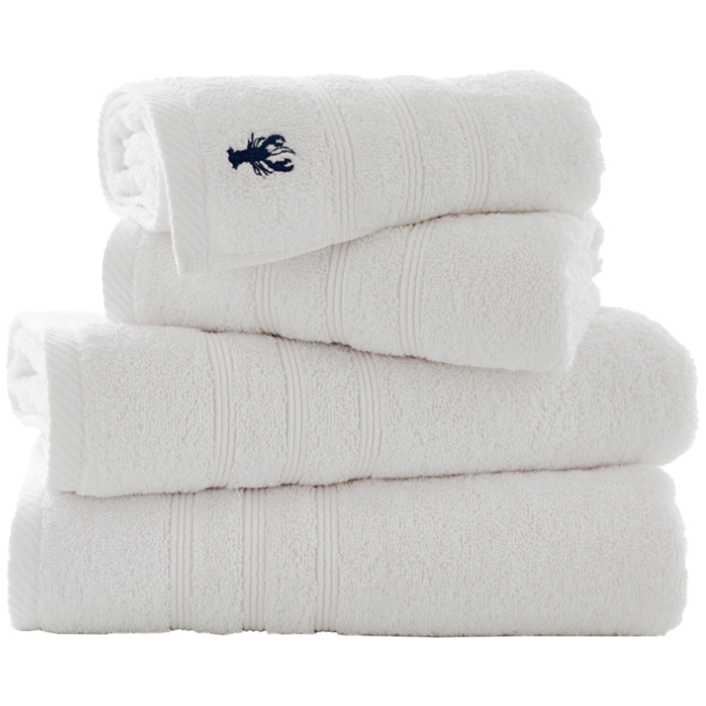 Lobster Creek Kaleidoscope Combed Cotton White Hand Towel 2 Pack Image