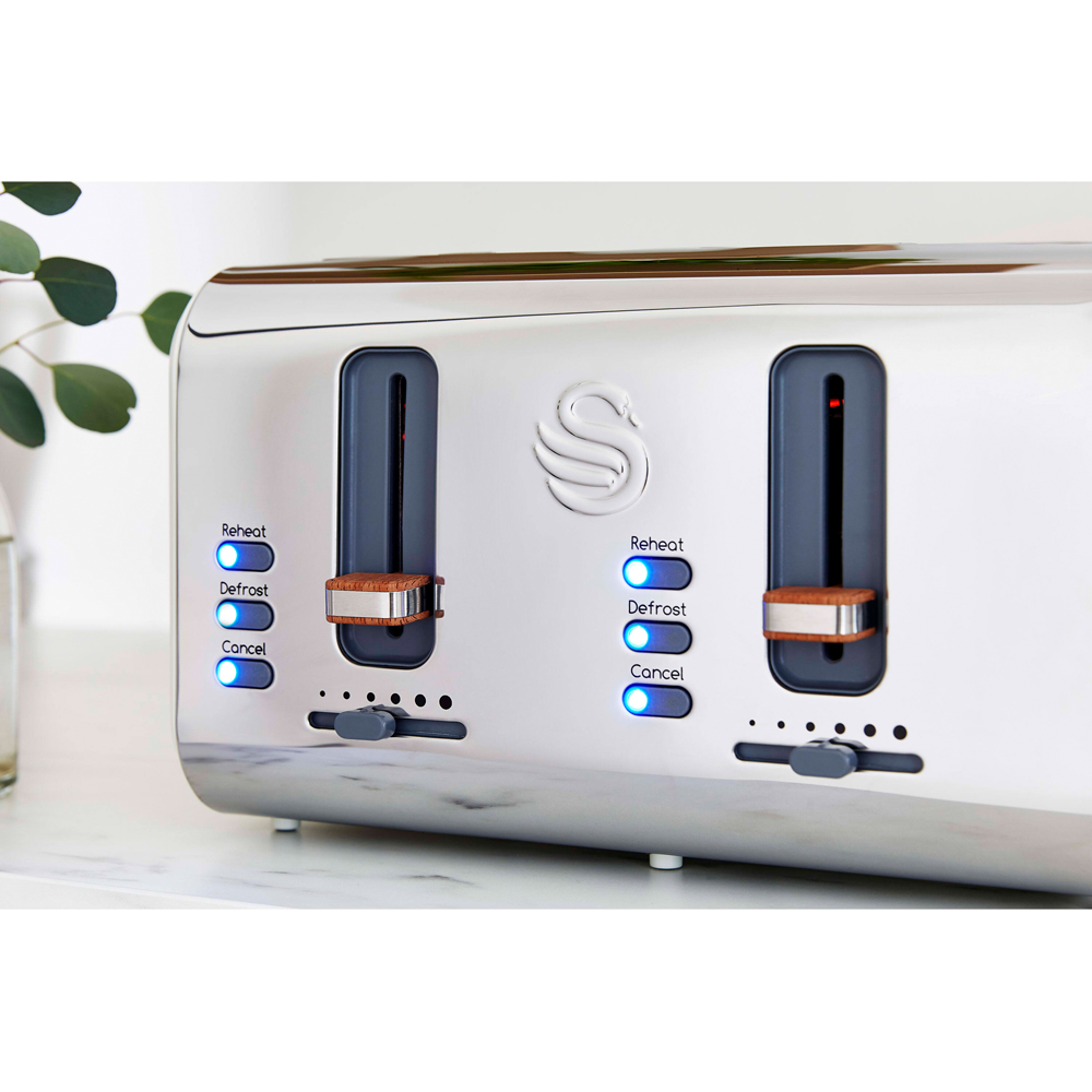 Swan Nordic EEJB153 White 4 Slice Toaster and 1.7L Kettle Bundle Image 4