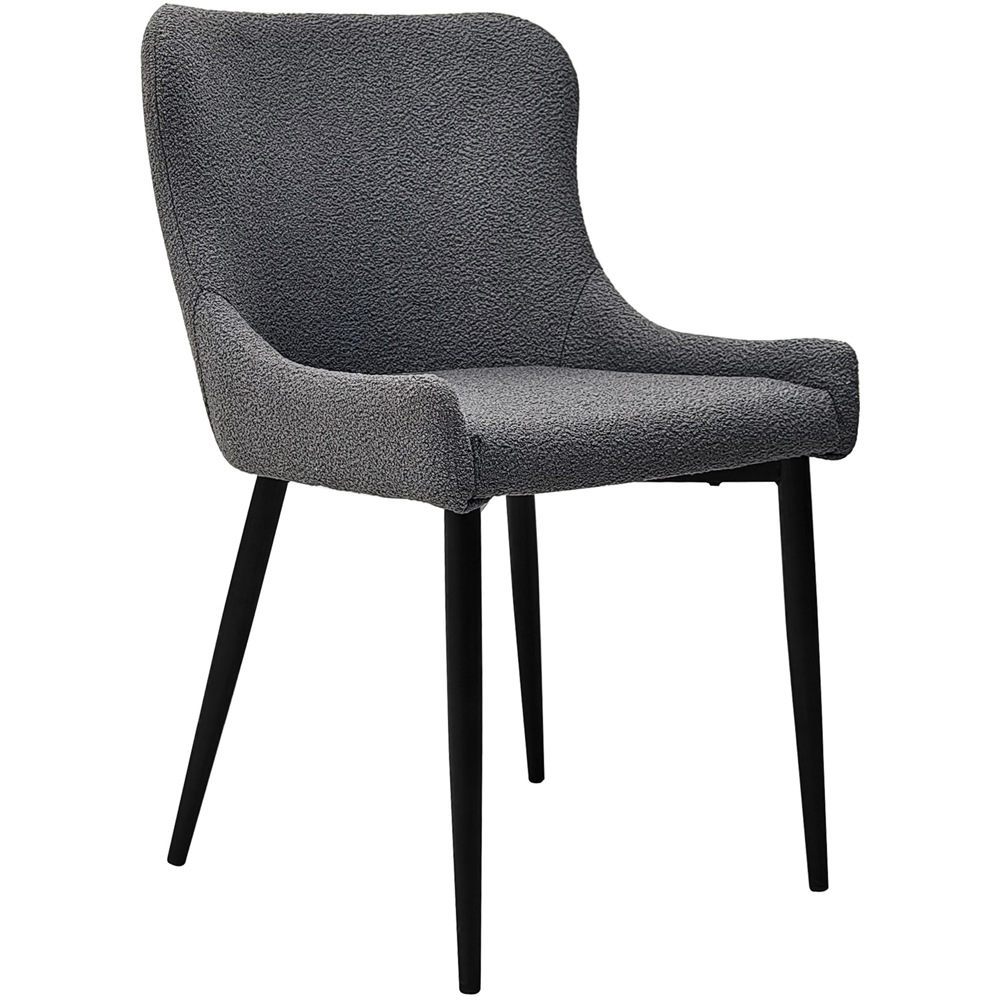 Bentley Designs Rubens Set of 2 Grey Boucle Dining Chair Image 4