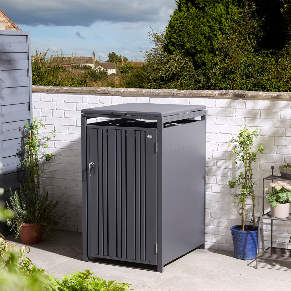 Rowlinson Wimbledon Anthracite Wheelie Bin Store Image 2