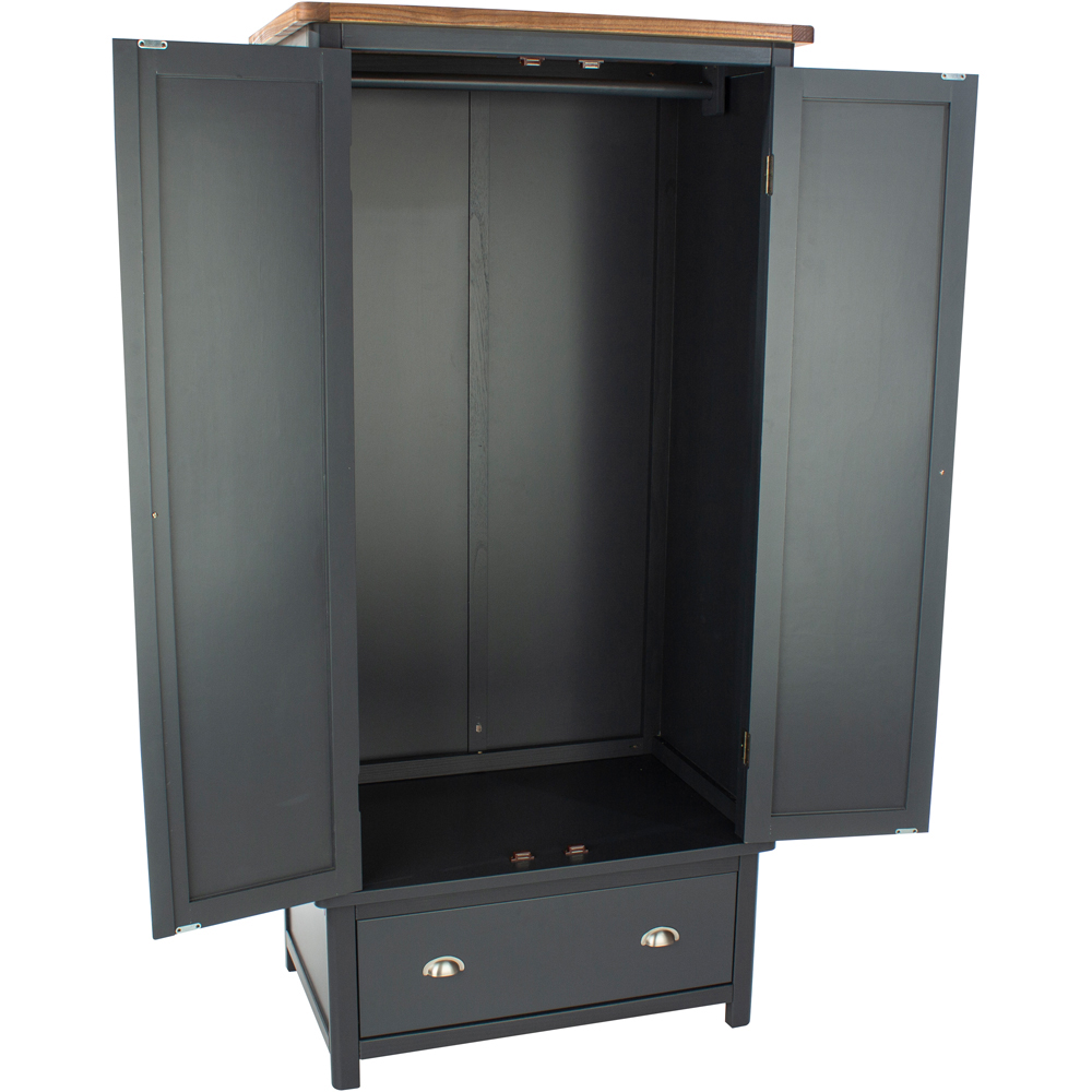 Core Products Dunkeld Single Drawer 2 Door Midnight Blue Wardrobe Image 4