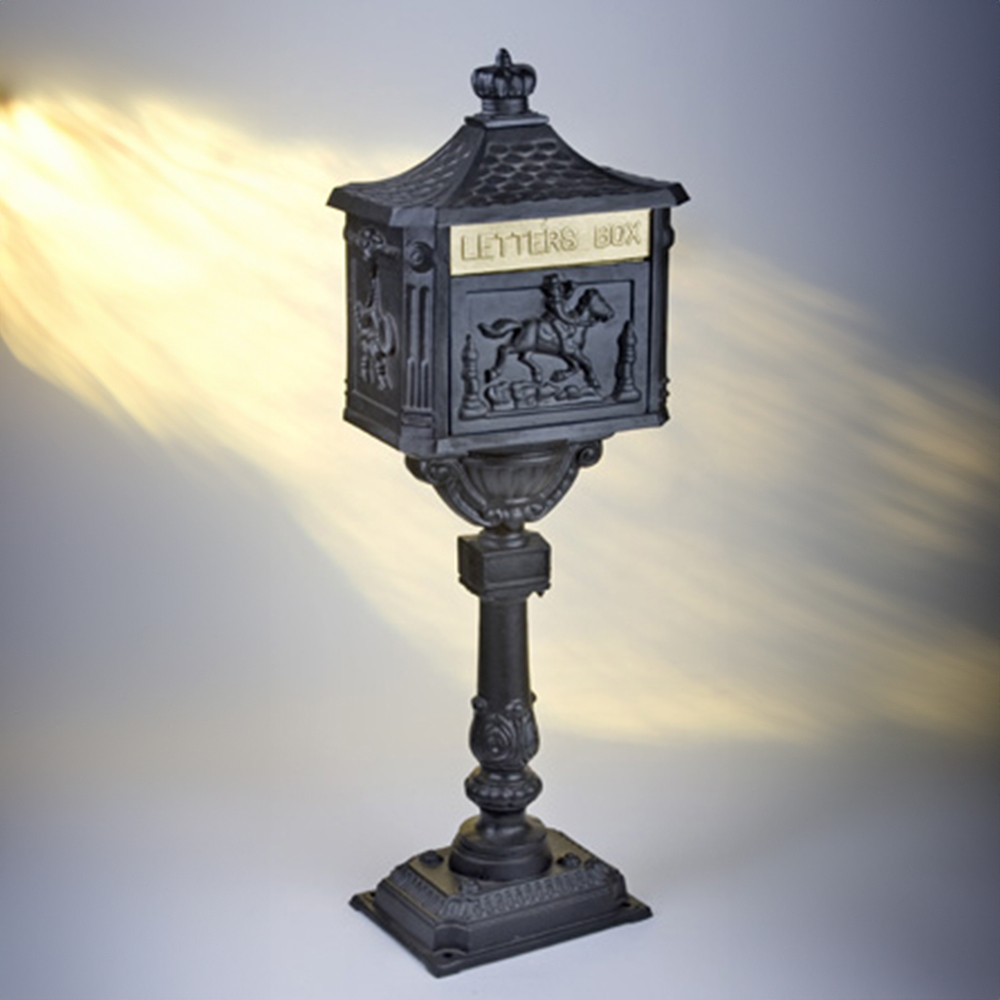 Arboria Garden Decor Black Freestanding Cast Aluminium Post Box Image 2