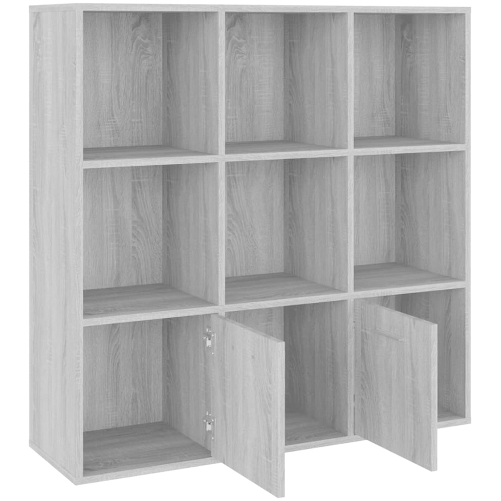 vidaXL 2 Door 7 Shelf Grey Sonoma Oak Bookcase Image 6