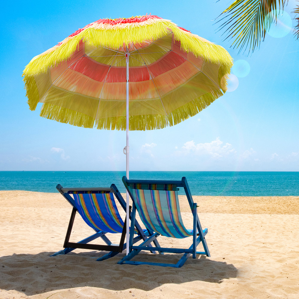 Outsunny Rainbow Hawaii Beach Parasol Image 2