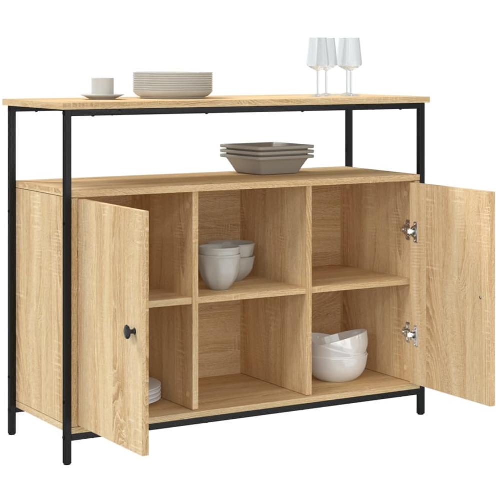 vidaXL 2 Door 3 Shelf Sonoma Oak Sideboard Image 4
