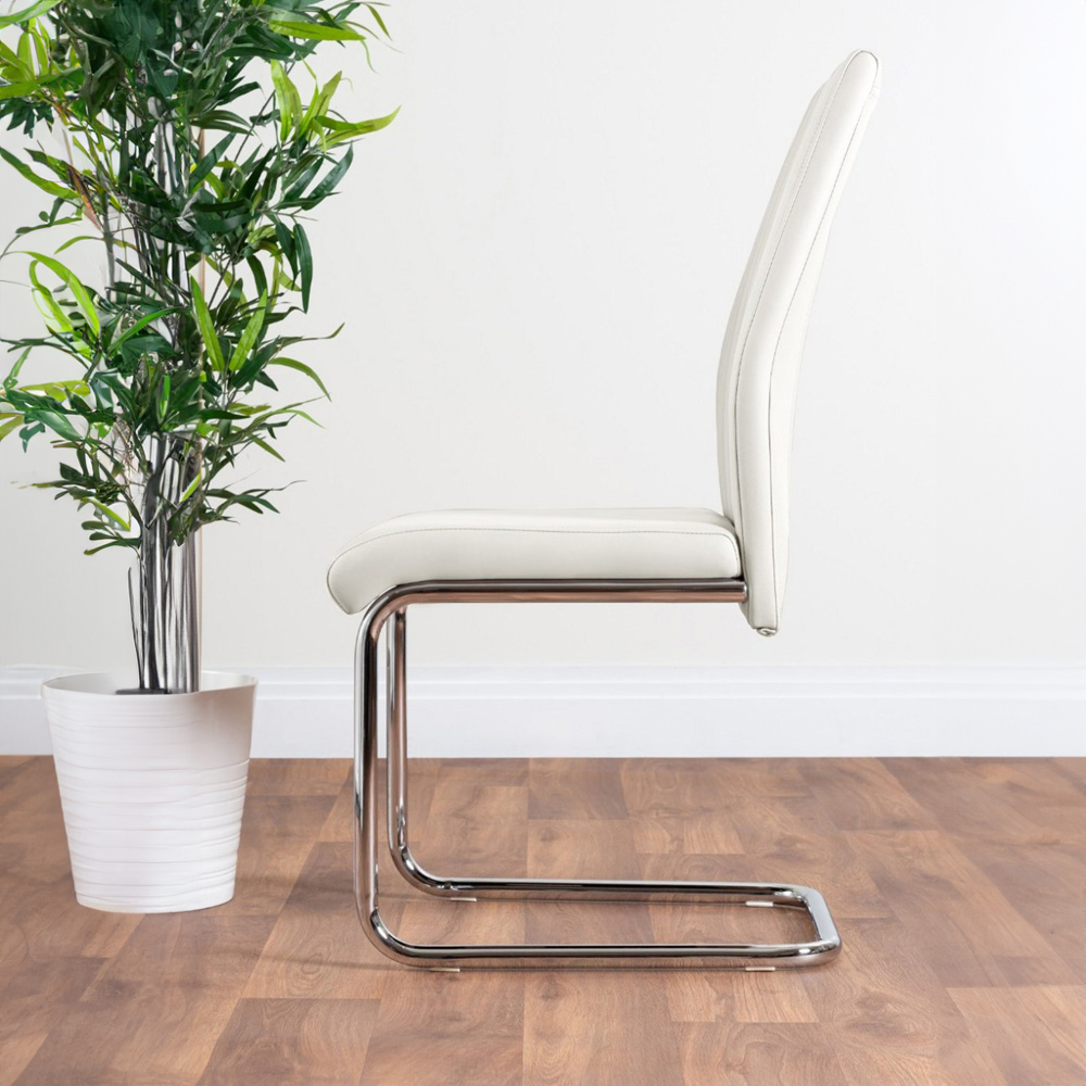 Furniturebox Molini Fortana 6 Seater Dining Set White Gloss and Chrome Image 4