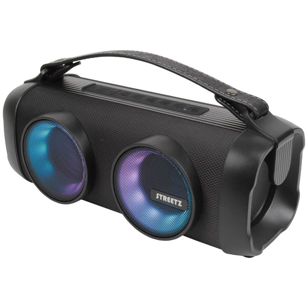 Streetz Black Boombox Wireless Speaker 16W with LED Lights Image 1