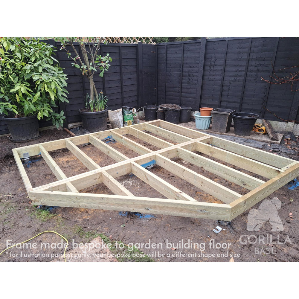 Shire Gorilla Base PRO B Bespoke Installed 73 to 90 sq ft Garden Building Base with Groundscrews Image 4