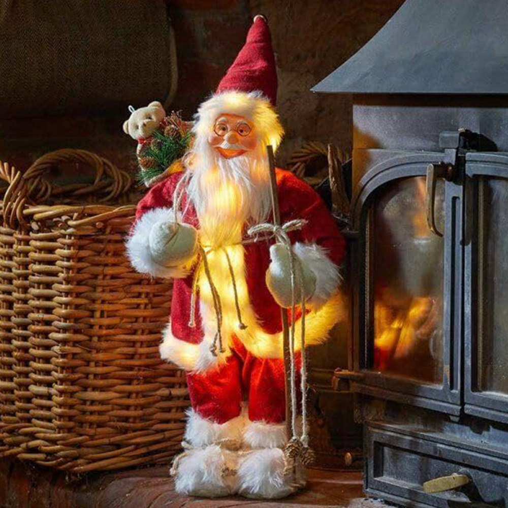 Marco Paul Red LED Pre Lit Regular Standing Santa Claus Image 2